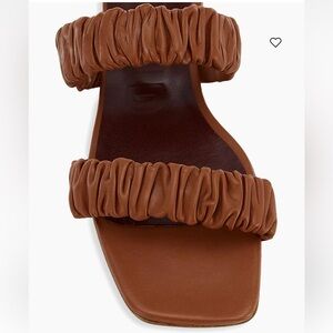 COPY - NWT Staud Rouched Brown Leather Espadrille Sandal